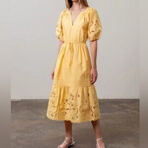 Moon River Eyelet Midi Dress